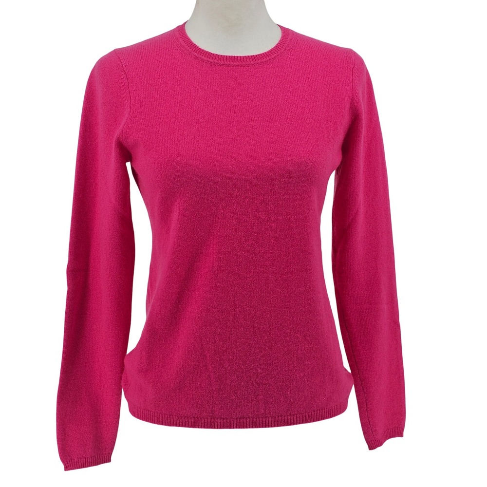 Charter Club Cashmere Sweater Small Hot Pink Barbiecore Luxury Crew Neck Office